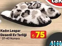 JUNO KADIN LEOPAR DESENLİ EV TERLİĞİ JUNO KADIN LEOPAR DESENLİ EV TERLİĞİ